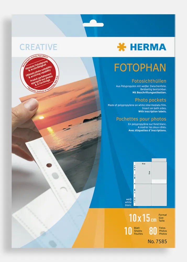  Herma photo sleeves 10x15 cm vertical - 10-pack white