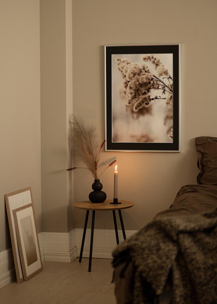 Ram med passepartou Frame Victoria Silver 30x40 cm - Picture Mount Black 20x28 cm