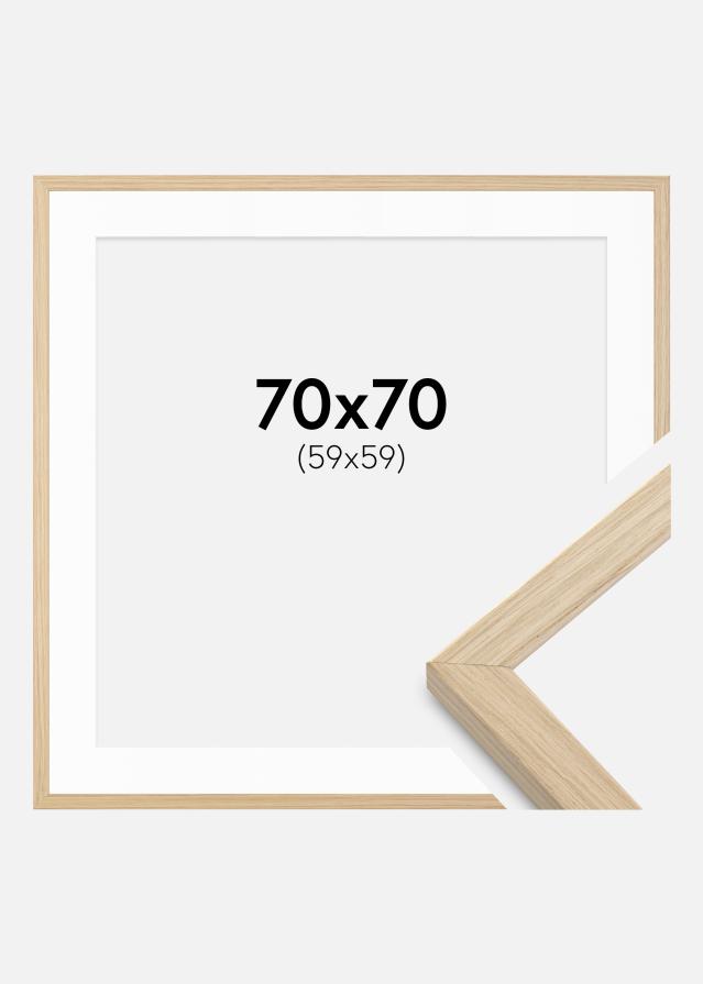 Ram med passepartou Frame Grimsåker Oak 70x70 cm - Picture Mount White 60x60 cm