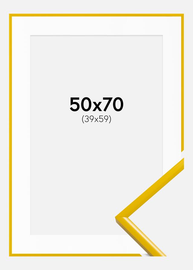 Ram med passepartou Frame New Lifestyle Yellow 50x70 cm - Picture Mount White 40x60 cm