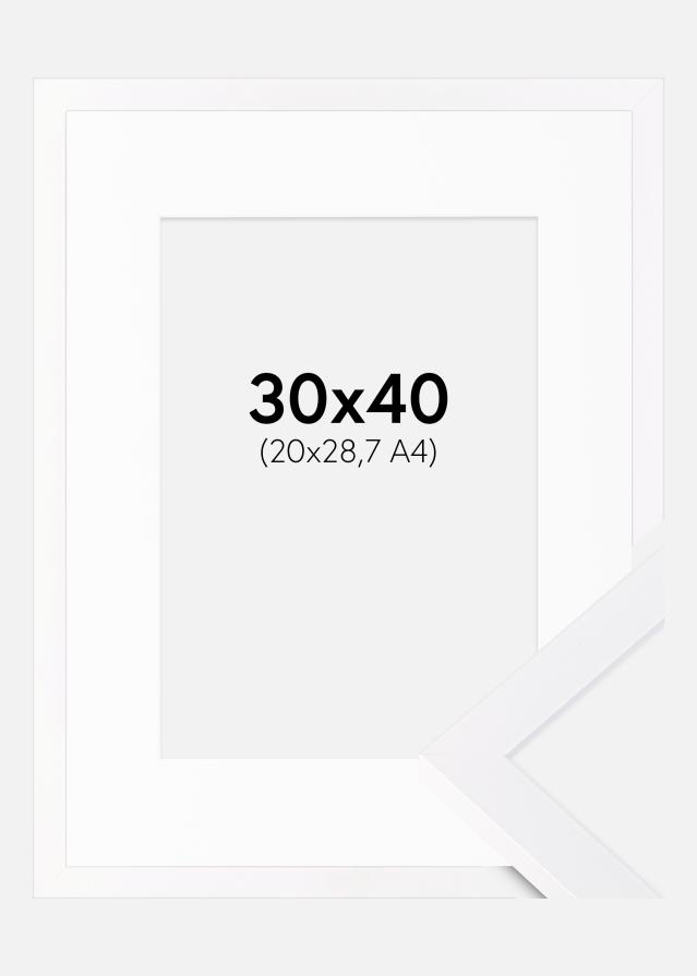 Ram med passepartou Frame Selection White 30x40 cm - Picture Mount White 21x29.7 cm (A4)
