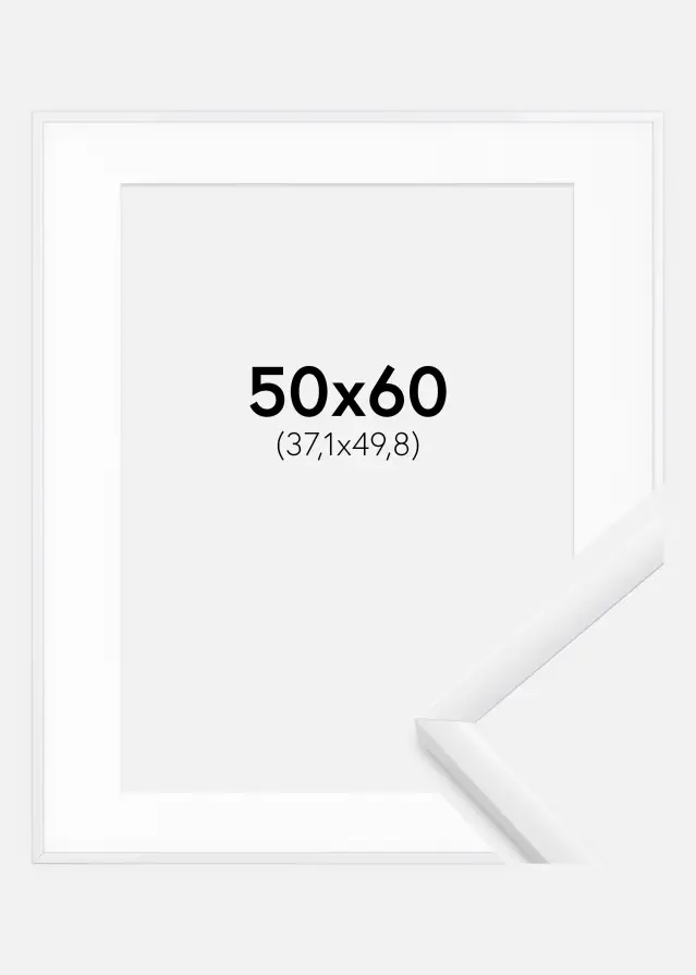 Ram med passepartou Frame New Lifestyle White 50x60 cm - Picture Mount White 15x20 inches