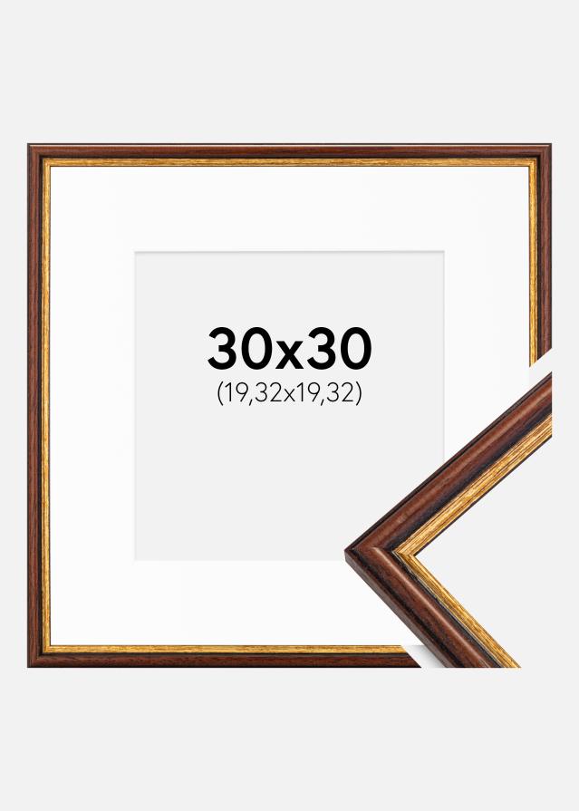 Ram med passepartou Frame Horndal Brown 30x30 cm - Picture Mount White 8x8 inches