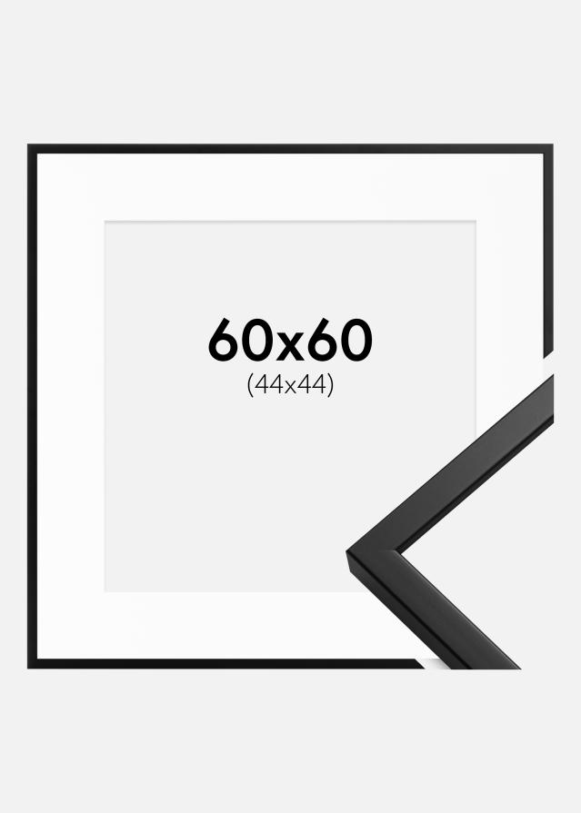 Ram med passepartou Frame Oslo Black 60x60 cm - Picture Mount White 45x45 cm
