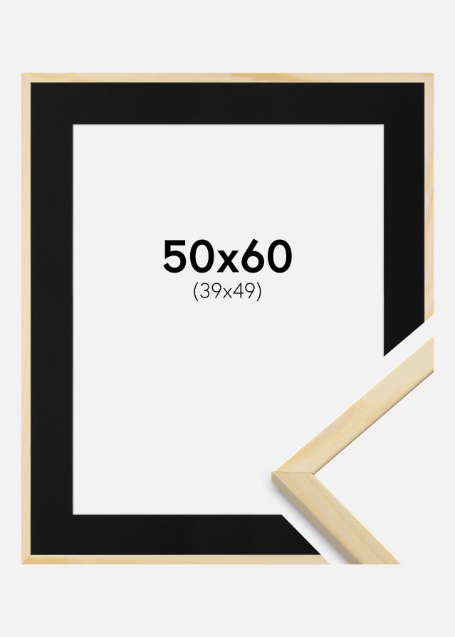 Ram med passepartou Frame Galant Pine 50x60 cm - Picture Mount Black 40x50 cm