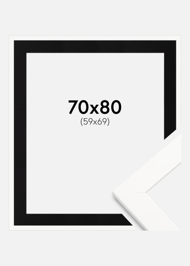 Ram med passepartou Frame Trendline White 70x80 cm - Picture Mount Black 60x70 cm