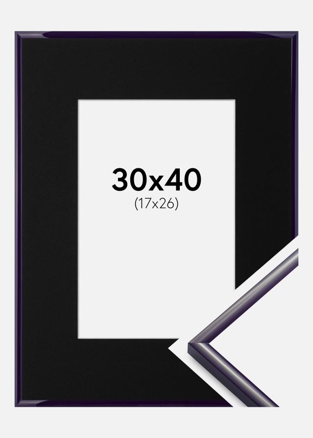 Ram med passepartou Frame New Lifestyle Dark Purple 30x40 cm - Picture Mount Black 18x27 cm