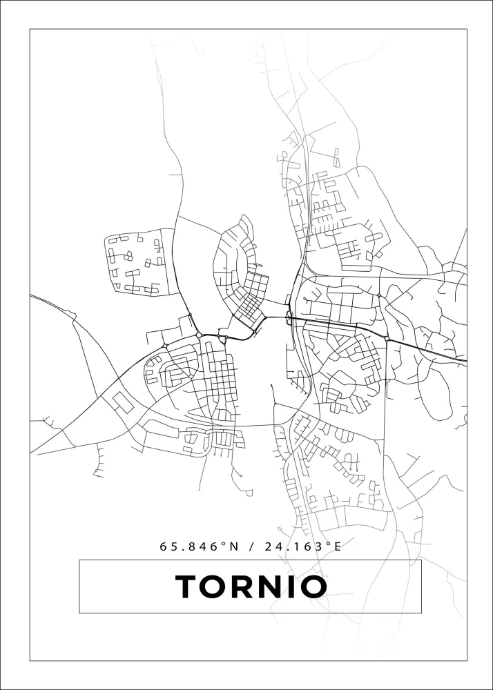 Bildverkstad Map - Tornio - White Poster