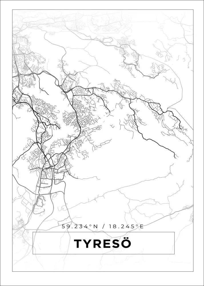 Bildverkstad Map - Tyresö - White Poster