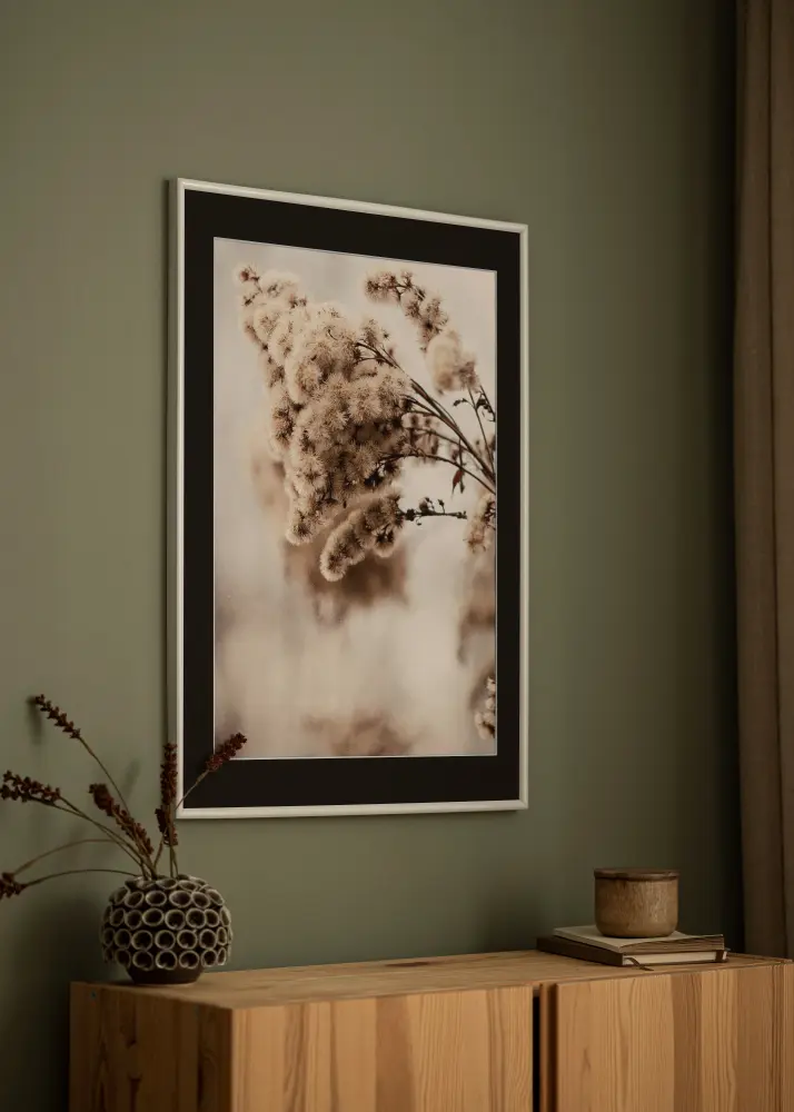 Ram med passepartou Frame Victoria White 30x40 cm - Picture Mount Black 21x29.7 cm (A4)