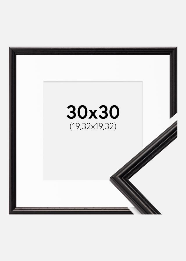 Ram med passepartou Frame Horndal Black 30x30 cm - Picture Mount White 8x8 inches