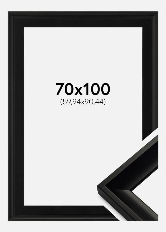 Ram med passepartou Frame Öjaren Black 70x100 cm - Picture Mount Black 24x36 inches