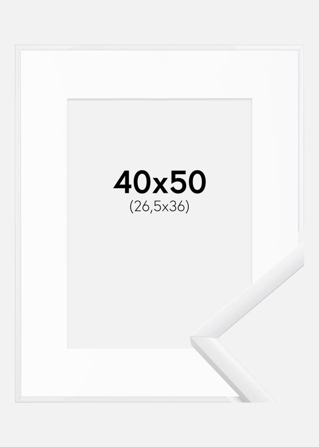 Ram med passepartou Frame New Lifestyle White 40x50 cm - Picture Mount White 27.5x37 cm