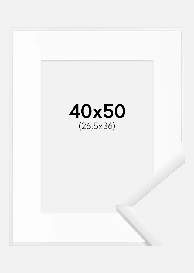 Ram med passepartou Frame New Lifestyle White 40x50 cm - Picture Mount White 27.5x37 cm