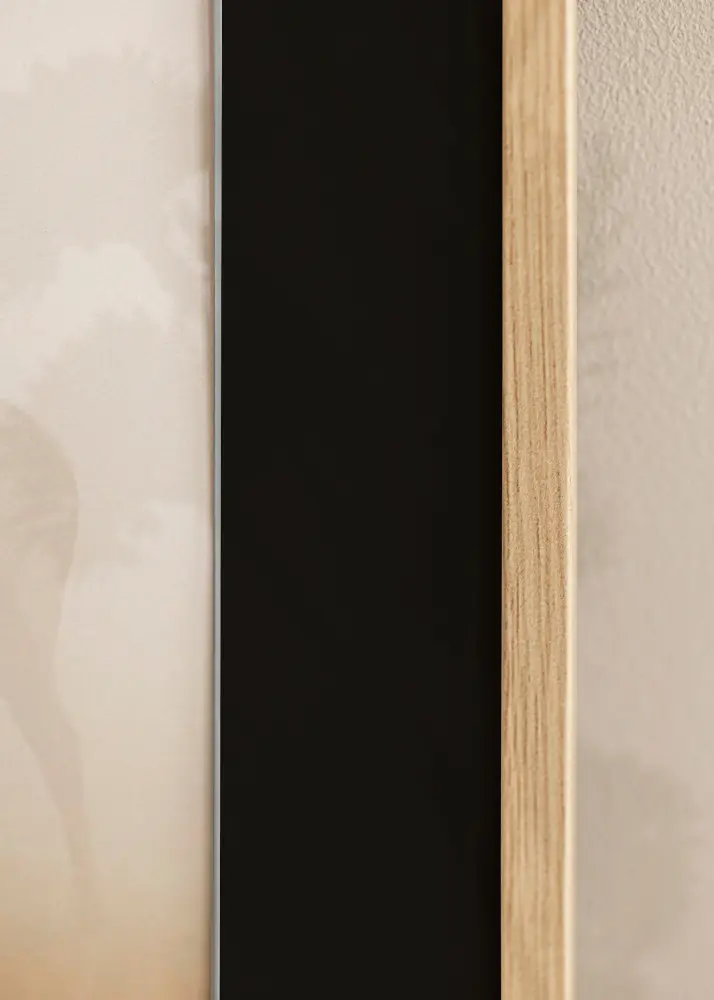 Ram med passepartou Frame Galant Oak 40x40 cm - Picture Mount Black 10x10 inches