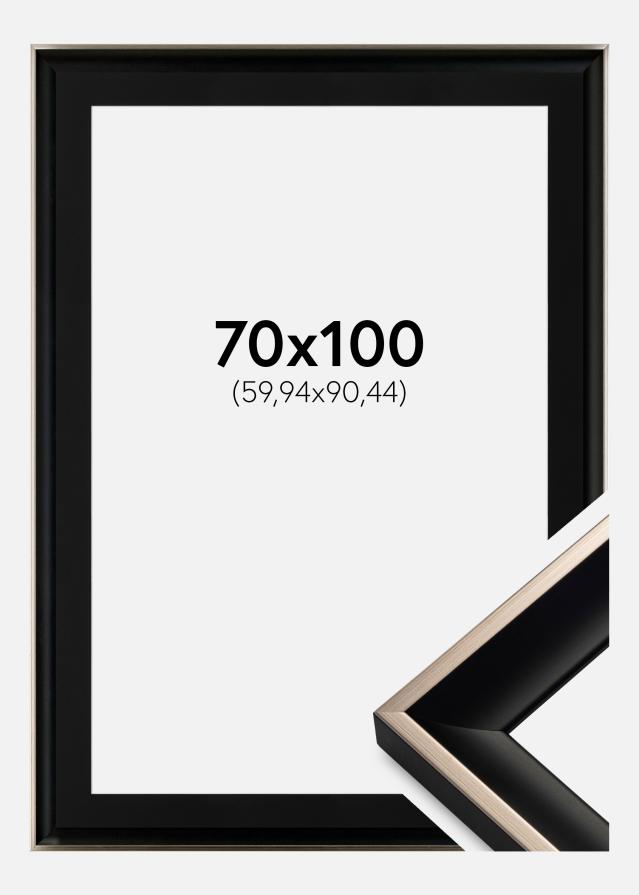 Ram med passepartou Frame Öjaren Black-Silver 70x100 cm - Picture Mount Black 24x36 inches