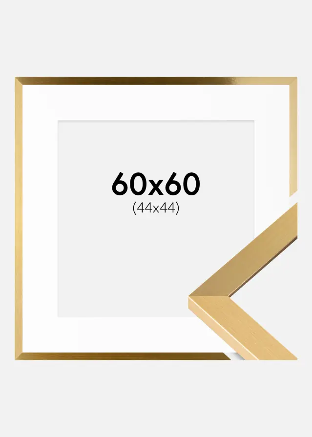 Ram med passepartou Frame Selection Gold 60x60 cm - Picture Mount White 45x45 cm