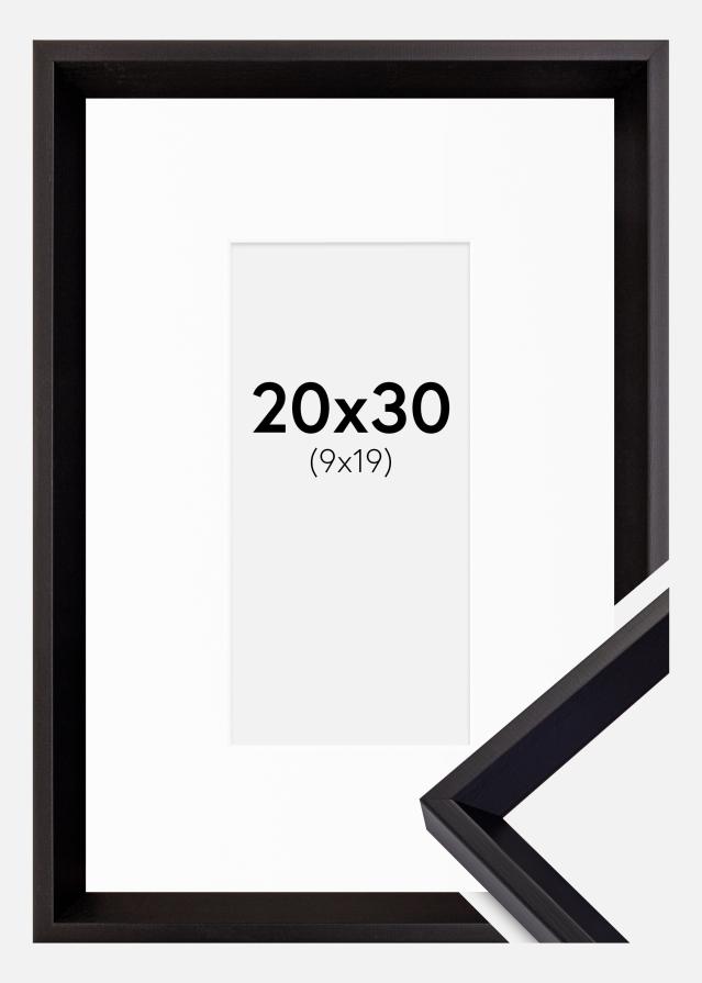 Ram med passepartou Frame Globe Black 20x30 cm - Picture Mount White 10x20 cm