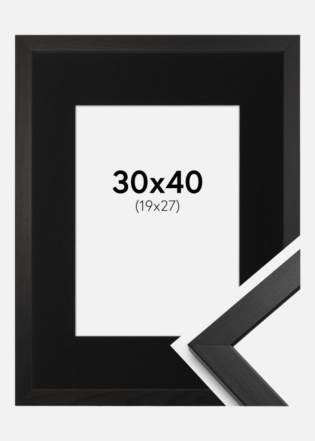 Ram med passepartou Frame Stilren Black 30x40 cm - Picture Mount Black 20x28 cm