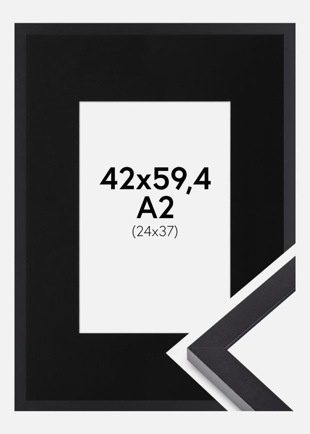 Ram med passepartou Frame Selection Black 42x59.4 cm (A2) - Picture Mount Black 25x38 cm