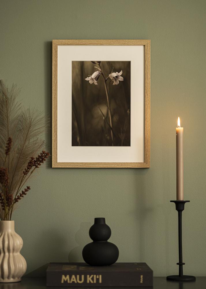 Ram med passepartou Frame Selection Oak 40x50 cm - Picture Mount White 30x40 cm