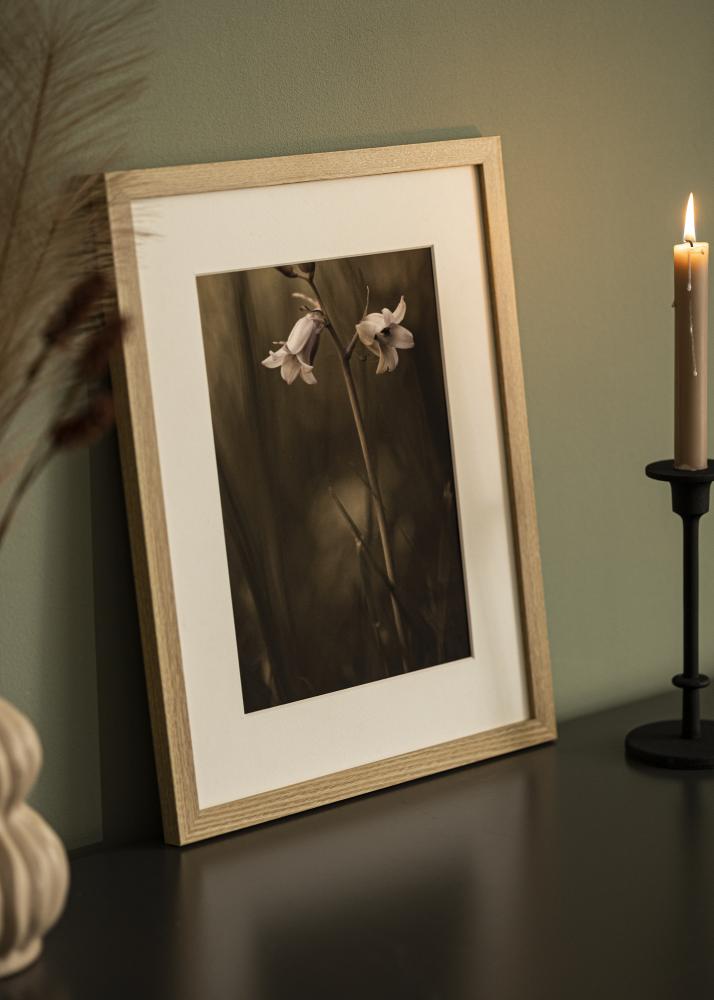 Ram med passepartou Frame Selection Oak 40x50 cm - Picture Mount White 30x40 cm