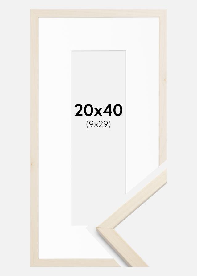 Ram med passepartou Frame Edsbyn Maple 20x40 cm - Picture Mount White 10x30 cm