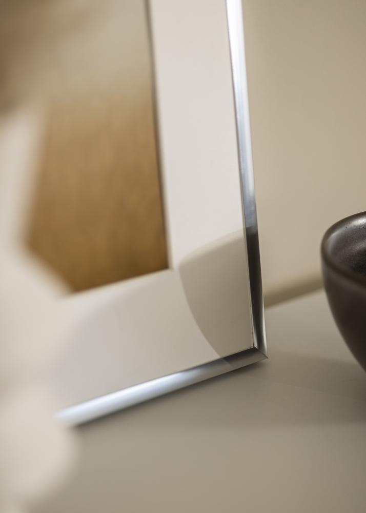 Ram med passepartou Frame Poster Frame Aluminium Silver 70x100 cm - Picture Mount White 60x90 cm