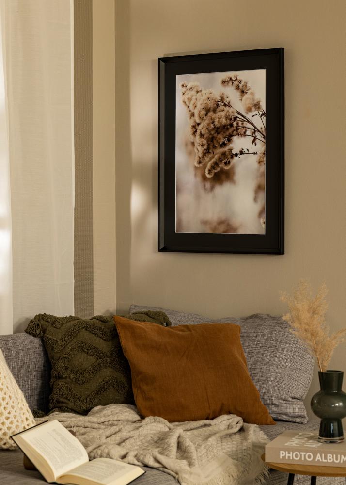 Ram med passepartou Frame Globe Black 24x30 cm - Picture Mount Black 7x9 inches