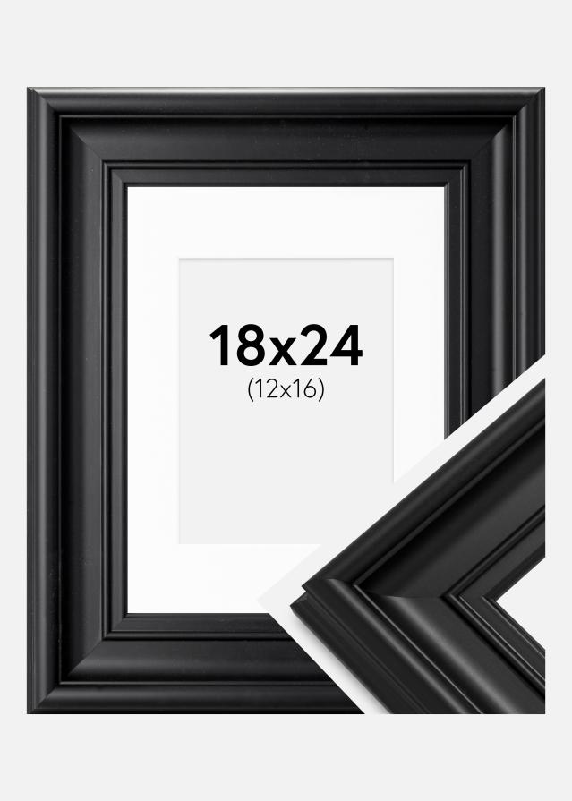 Ram med passepartou Frame Mora Premium Black 18x24 cm - Picture Mount White 13x17 cm