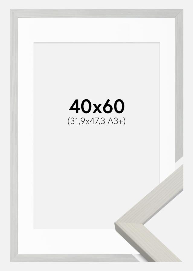 Ram med passepartou Frame Fiorito White 40x60 cm - Picture Mount White 32,9x48,3 cm (A3+)