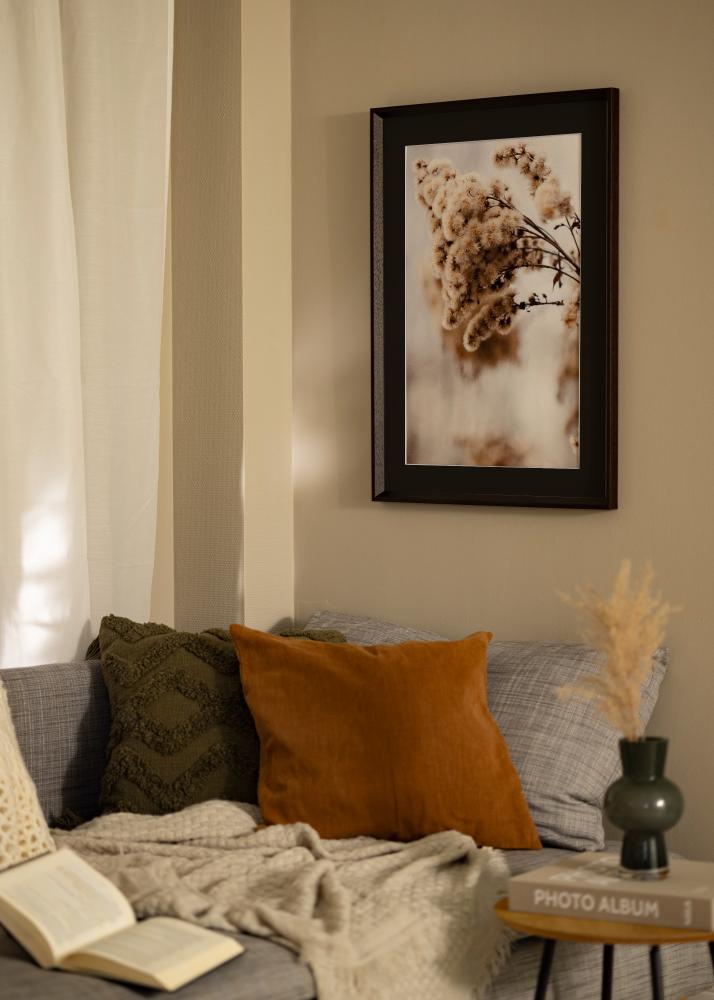 Ram med passepartou Frame Globe Espresso 40x100 cm - Picture Mount Black 30x91 cm