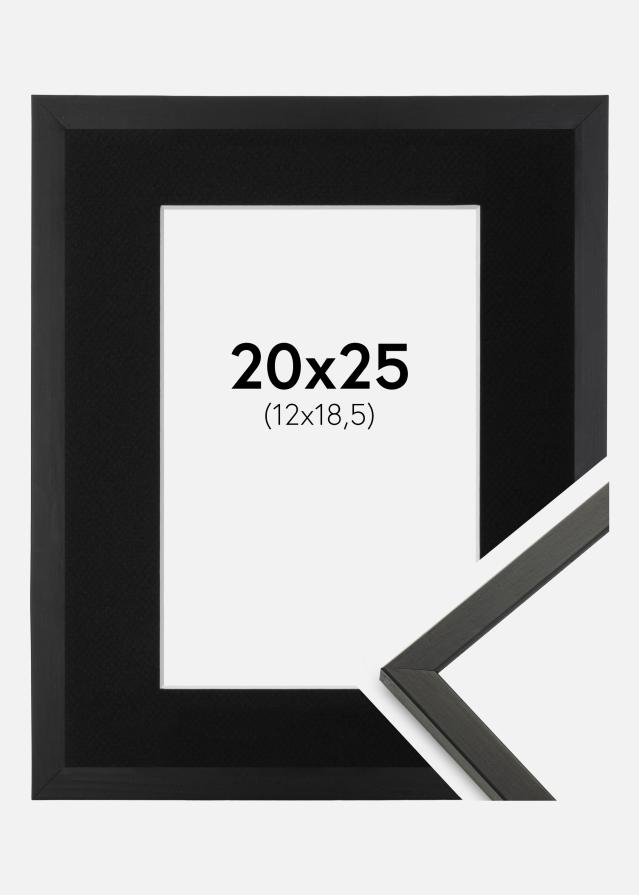 Ram med passepartou Frame Galant Black 20x25 cm - Picture Mount Black 13x19.5 cm