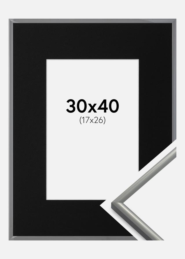 Ram med passepartou Frame New Lifestyle Light Grey 30x40 cm - Picture Mount Black 18x27 cm