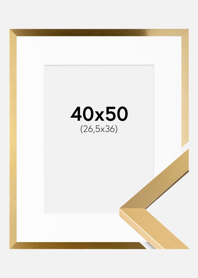 Ram med passepartou Frame Selection Gold 40x50 cm - Picture Mount White 27.5x37 cm