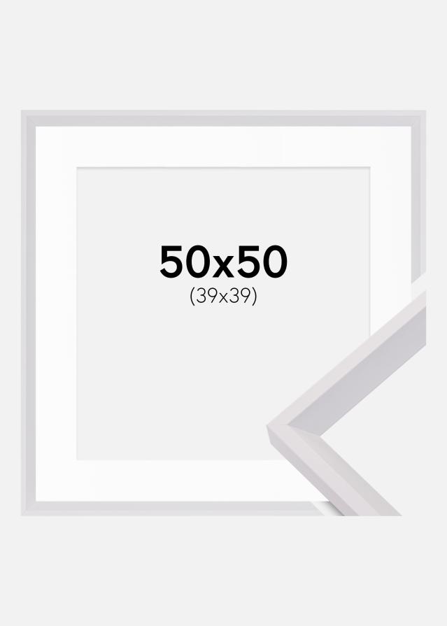 Ram med passepartou Frame Globe White 50x50 cm - Picture Mount White 40x40 cm