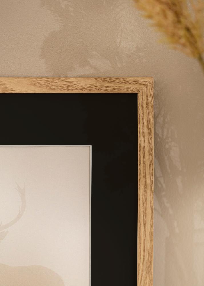 Ram med passepartou Frame Trendy Oak 20x30 cm - Picture Mount Black 10x20 cm