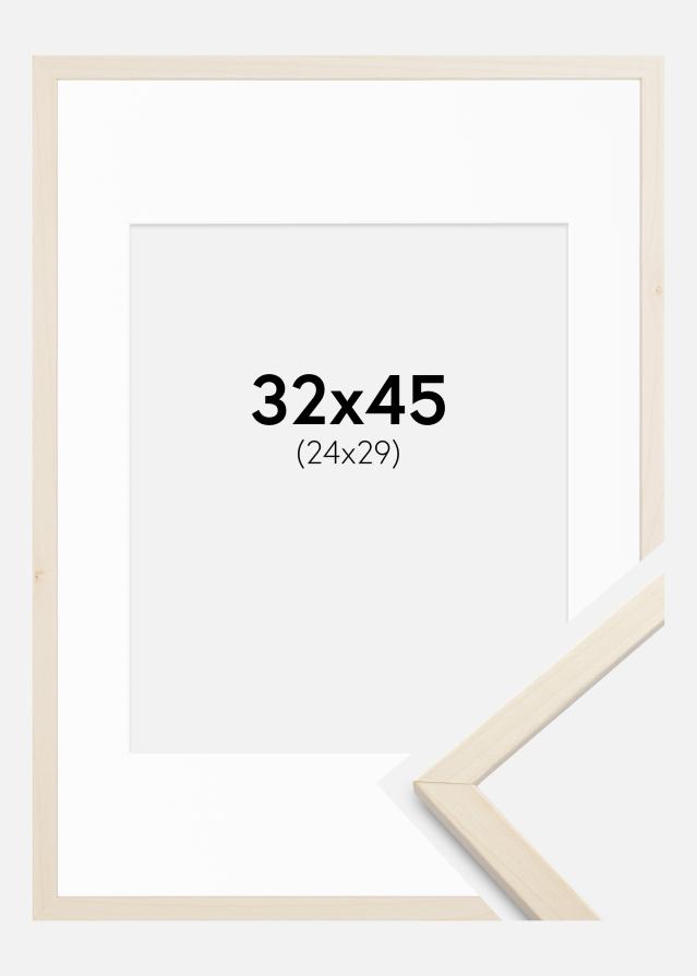 Ram med passepartou Frame Edsbyn Maple 32x45 cm - Picture Mount White 25x30 cm