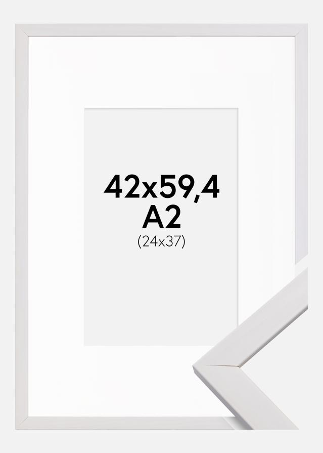 Ram med passepartou Frame Stilren White 42x59.4 cm (A2) - Picture Mount White 25x38 cm