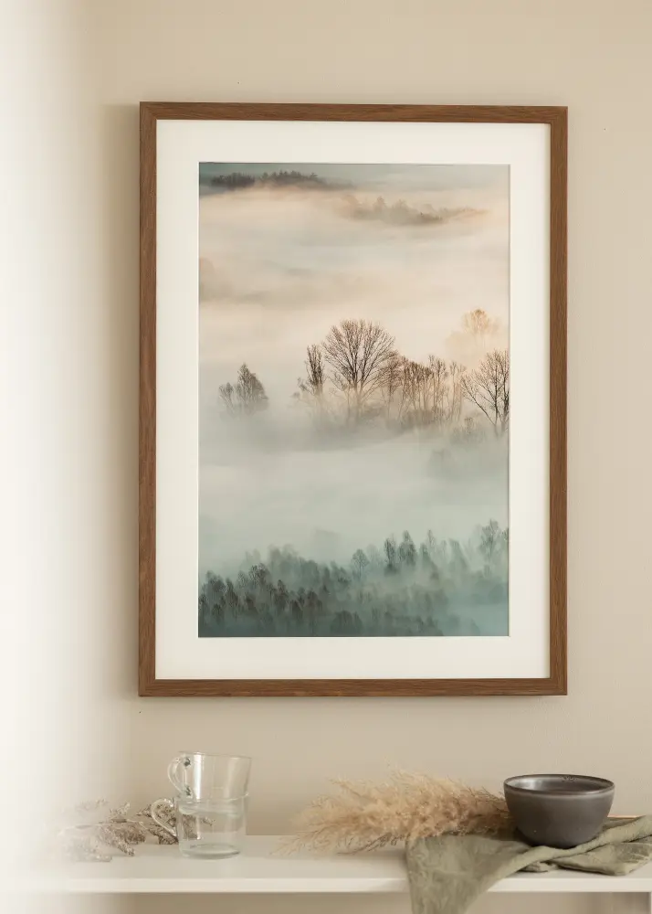 Ram med passepartou Frame Fiorito Dark Oak 40x50 cm - Picture Mount White 29,7x42 cm (A3)