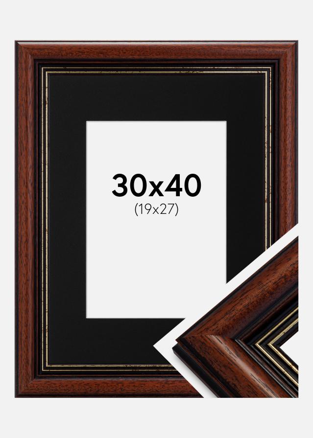 Ram med passepartou Frame Old Retro 30x40 cm - Picture Mount Black 20x28 cm