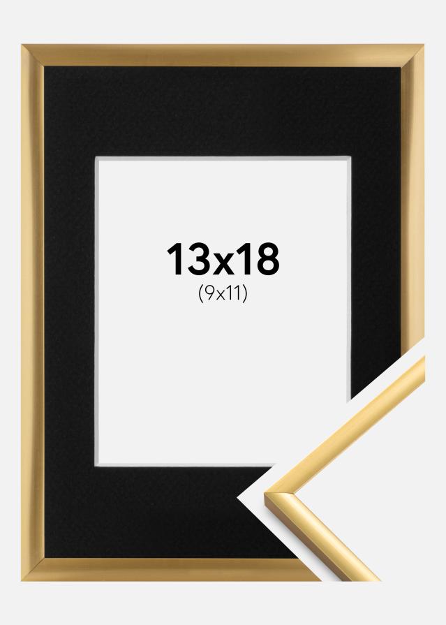 Ram med passepartou Frame New Lifestyle Shiny Gold 13x18 cm - Picture Mount Black 10x12 cm