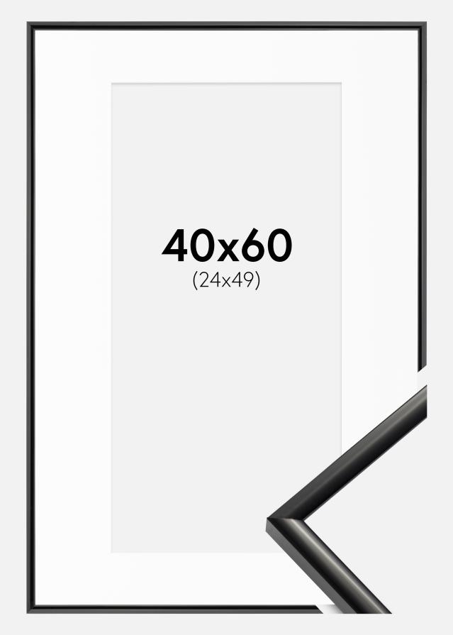 Ram med passepartou Frame New Lifestyle Black 40x60 cm - Picture Mount White 25x50 cm