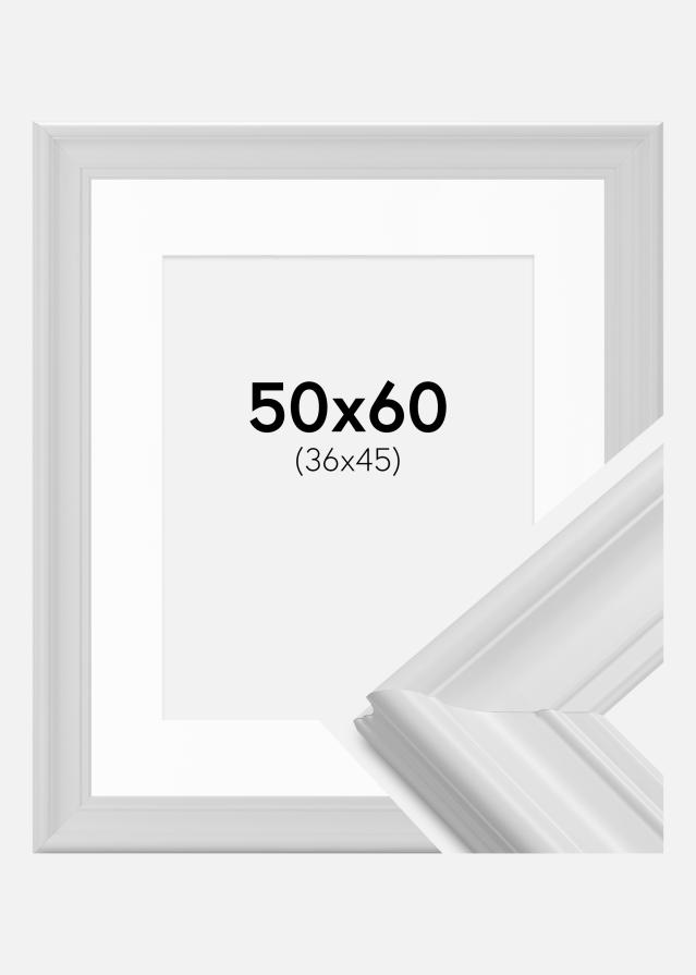 Ram med passepartou Frame Mora Premium White 50x60 cm - Picture Mount White 37x46 cm