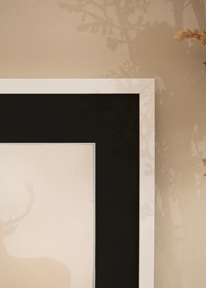 Ram med passepartou Frame Trendy White 50x70 cm - Picture Mount Black 42x59.4 cm (A2)
