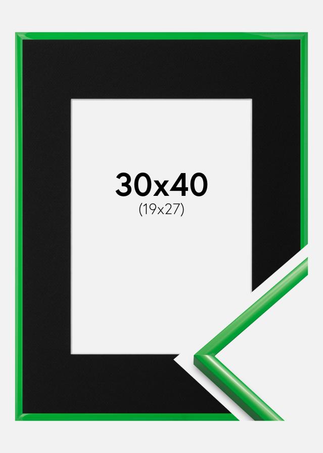 Ram med passepartou Frame New Lifestyle Grass Green 30x40 cm - Picture Mount Black 20x28 cm