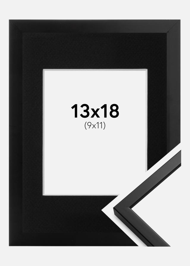 Ram med passepartou Frame Oslo Black 13x18 cm - Picture Mount Black 10x12 cm