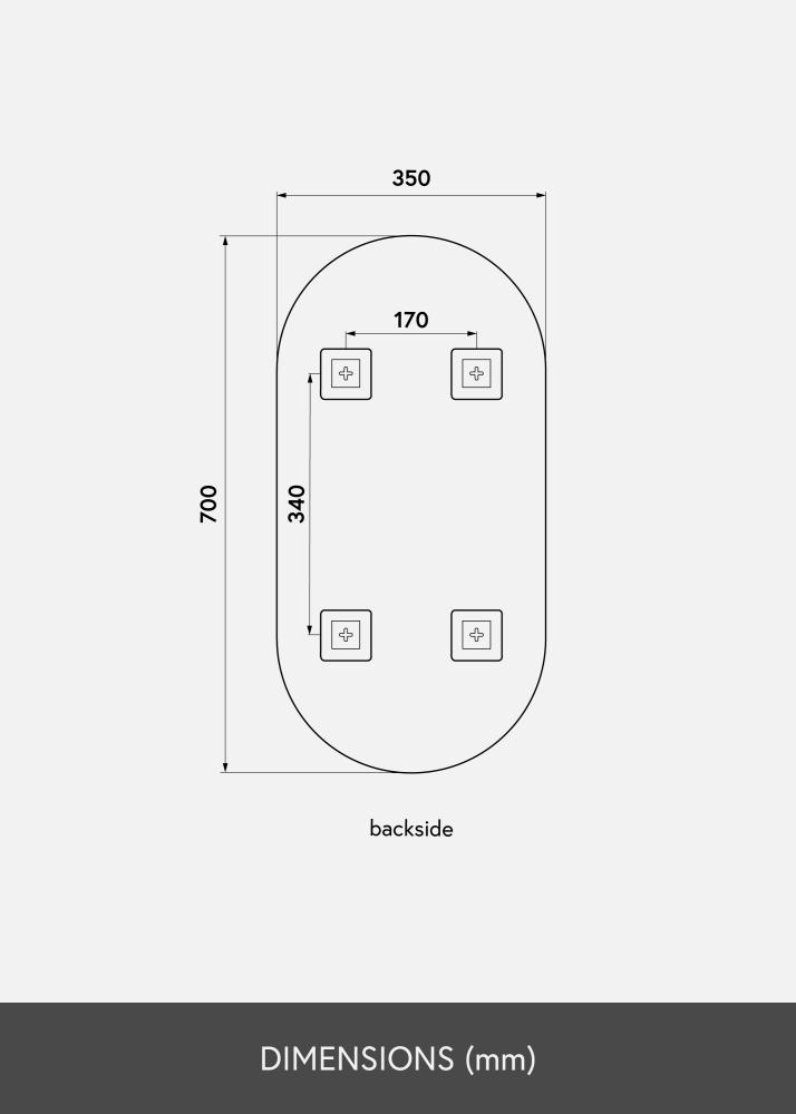 KAILA KAILA Mirror Oval Rose Gold 35x70 cm