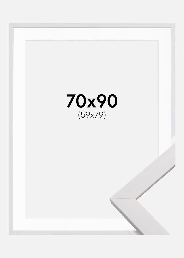 Ram med passepartou Frame Stilren White 70x90 cm - Picture Mount White 60x80 cm