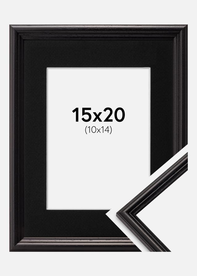 Ram med passepartou Frame Horndal Black 15x20 cm - Picture Mount Black 11x15 cm